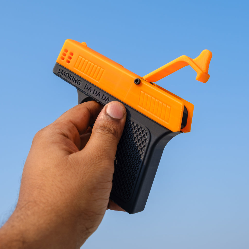 Gun-Shaped Cigarette  Holder with Built-In Jet Lighter | 8-Cigarette